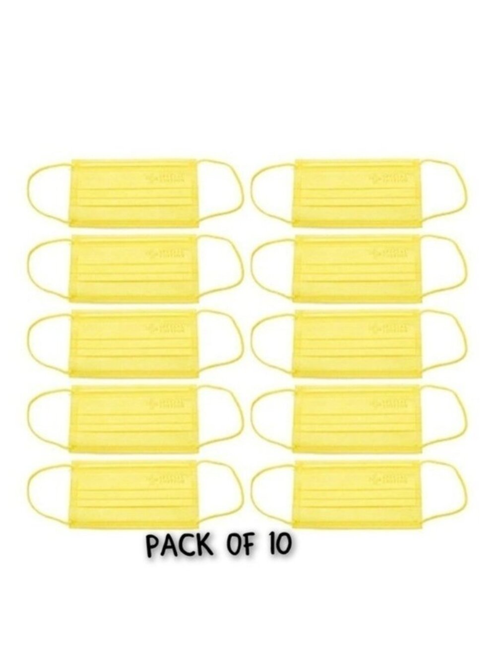 Medic Therapeutics Face masks. PACK OF 10-YELLOW